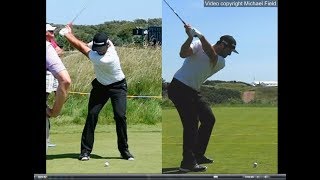 Jon Rahm golf swing  Long Iron faceon amp downtheline July 2017 [upl. by Weld]