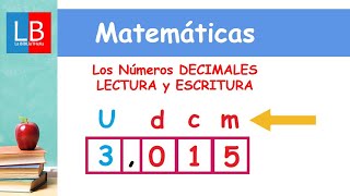 Los Números DECIMALES LECTURA y ESCRITURA ✔👩‍🏫 PRIMARIA [upl. by Marni559]