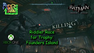 Riddler Trophy Race  Founders Island  Batman Arkham Knight [upl. by Alauqahs]