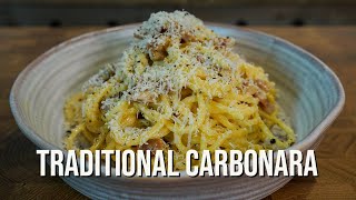 Traditional Spaghetti Carbonara Recipe  The Right Way [upl. by Aieken]