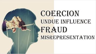 Coercion Undue Influence Fraud Misrepresentation  Indian Contract Act 1872  Law Guru [upl. by Bruni]