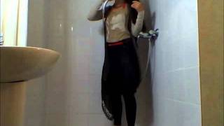 Wet Girl 1 Wetlook Shower Fully Clothed [upl. by Ahsinrac]