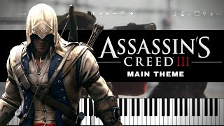 Assassins Creed III Main Theme  Piano Tutorial [upl. by Etsirhc352]