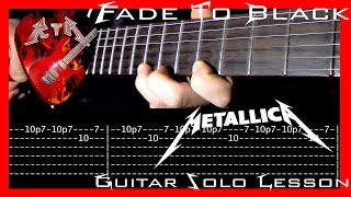 Fade To Black Guitar Solo Lesson  Metallica with tabs [upl. by Mathre961]