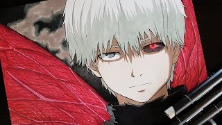 Drawing Kaneki Ken From Tokyo Ghoul [upl. by Ahsinawt588]