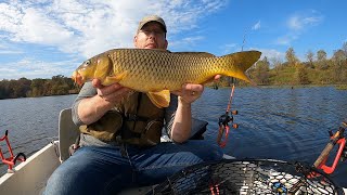 How to Catch Carp From a Boat  Fall Carp Fishing Tips and Tricks [upl. by Tebazile785]