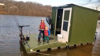 Carp Fishing in Floating Fishing Cabin  How to Catch Carp in Spring Bait Gear Tips and More [upl. by Alyehs561]