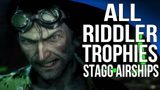 Batman Arkham Knight  All Riddler Trophies  Stagg Airships [upl. by Macnair734]