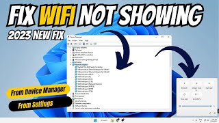 FIX WiFi Adapter Not Showing in Device Manager amp Settings Windows 1011 2023 FIX [upl. by Eiddet]